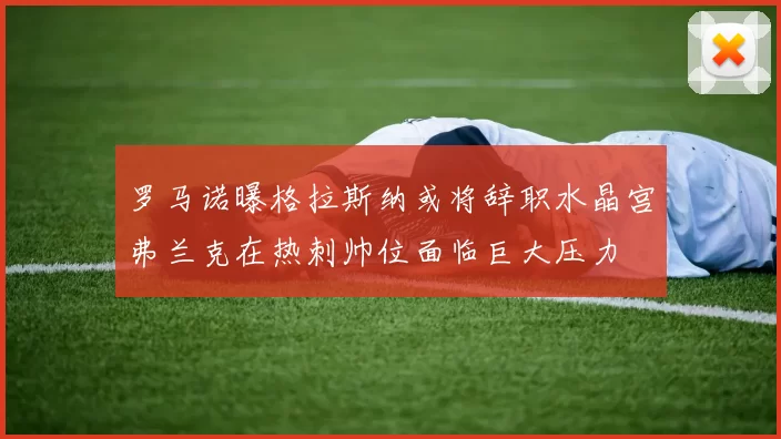 罗马诺曝格拉斯纳或将辞职水晶宫弗兰克在热刺帅位面临巨大压力